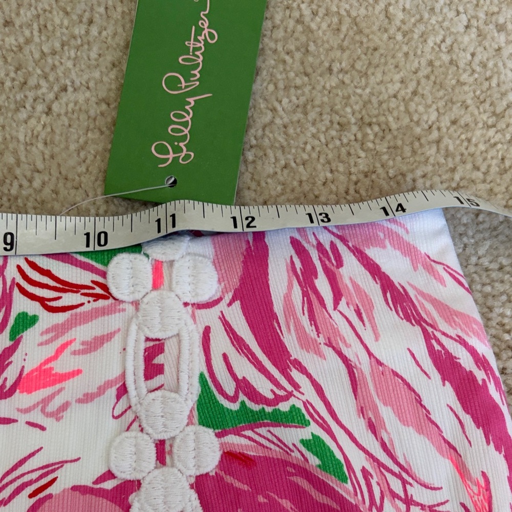 Lilly Pulitzer Pink & Green Flamingo Marigold skort with White Trim, 2, NWT - Picture 3 of 8
